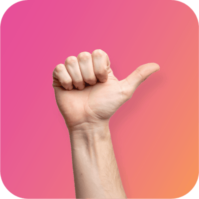 Thumb pointing outwards